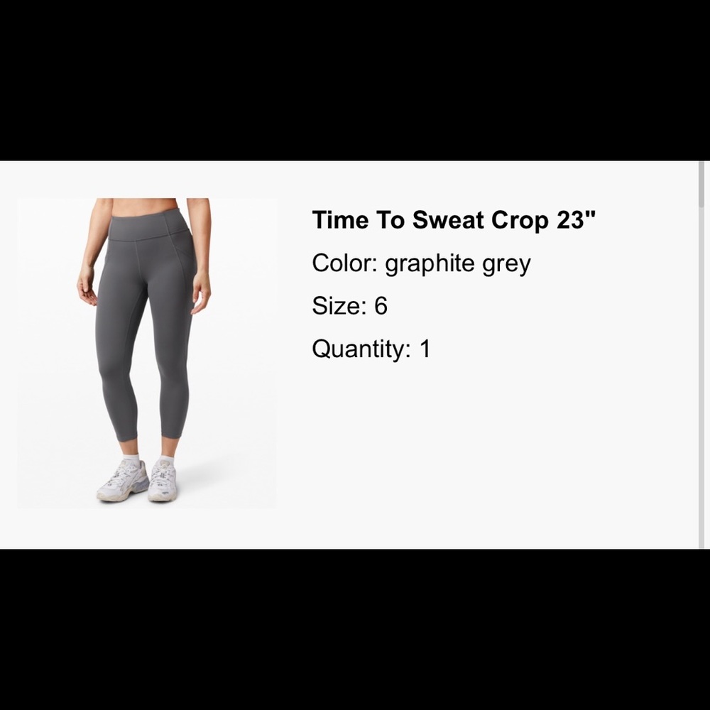 Lululemon time to sweat crop 23’